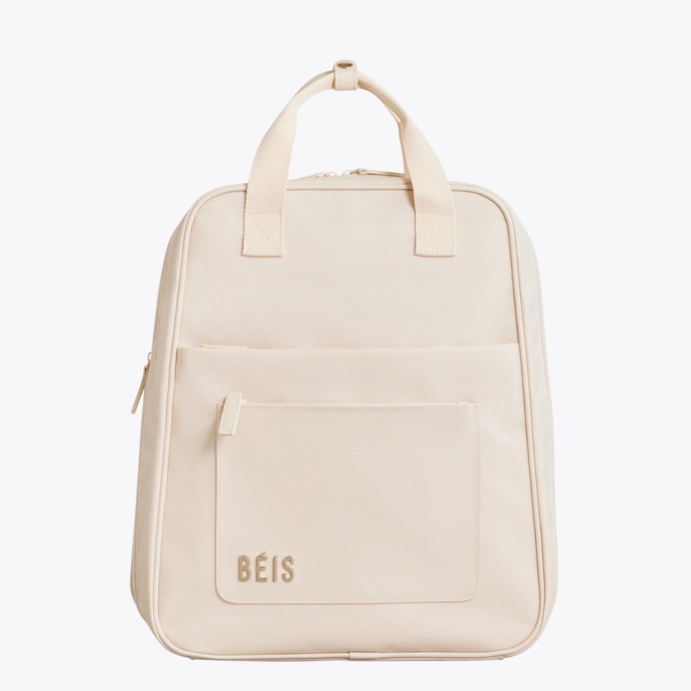 SOLD ON IG Beis expandable backpack in beige